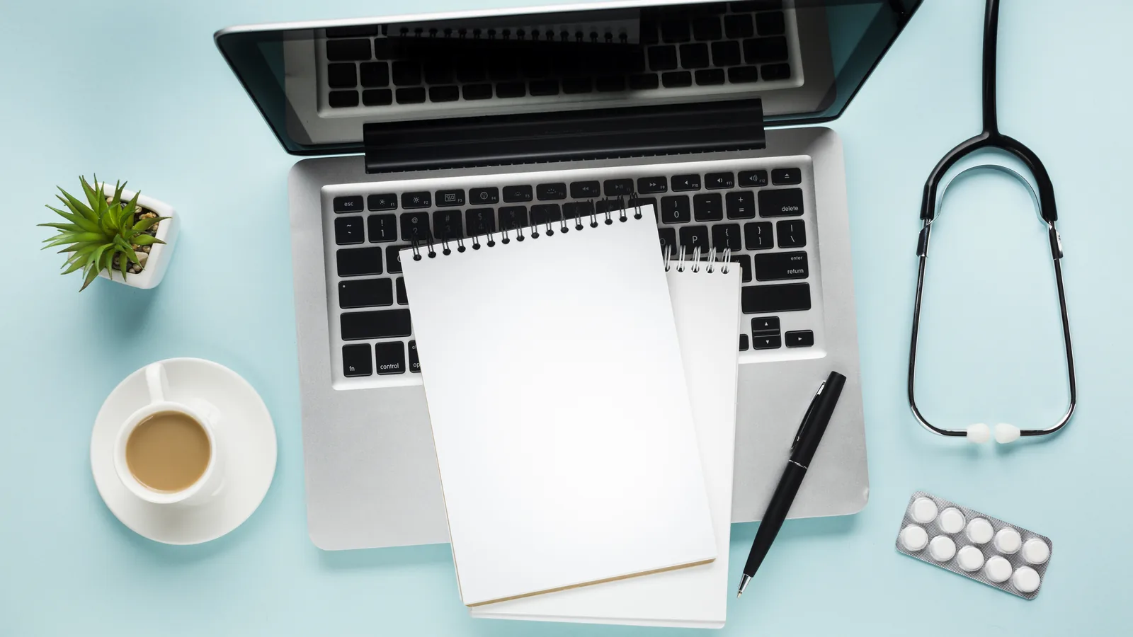 Structured clinical notes and documentation templates on a desk